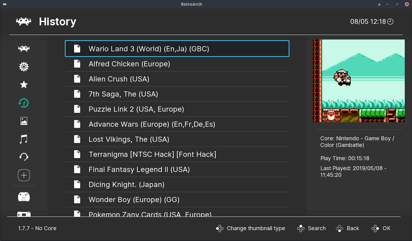 Screenshot von RetroArch (nightly)