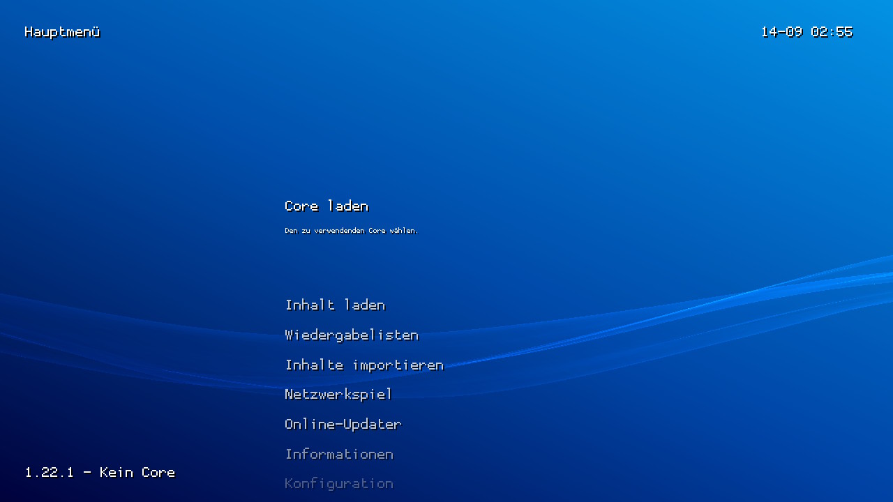 Screenshot von RetroArch