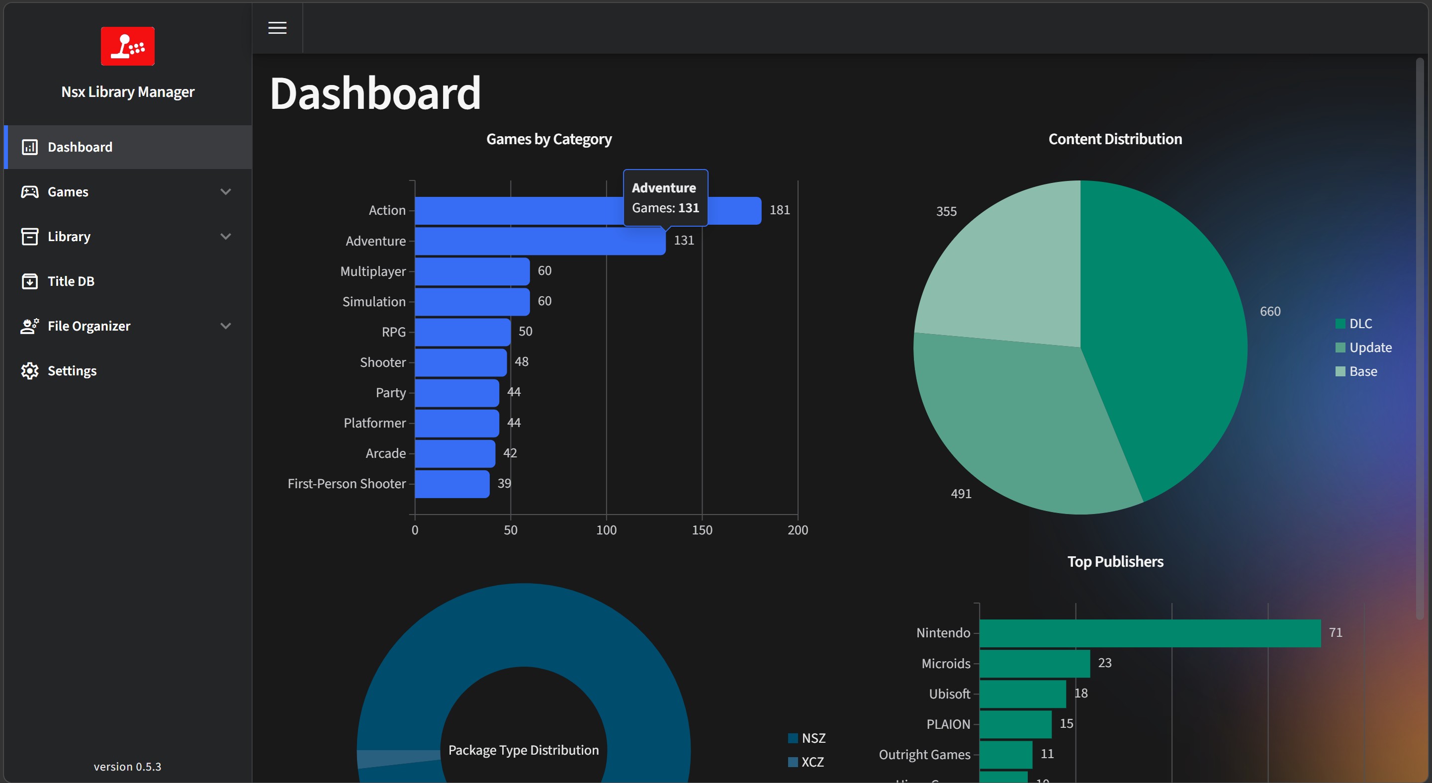 Screenshot von NsxLibraryManager